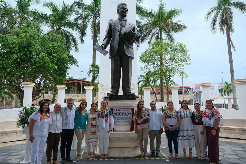 Mara Lezama inaugura la renovación del Parque Público “Ignacio Zaragoza” en Felipe Carrillo Puerto