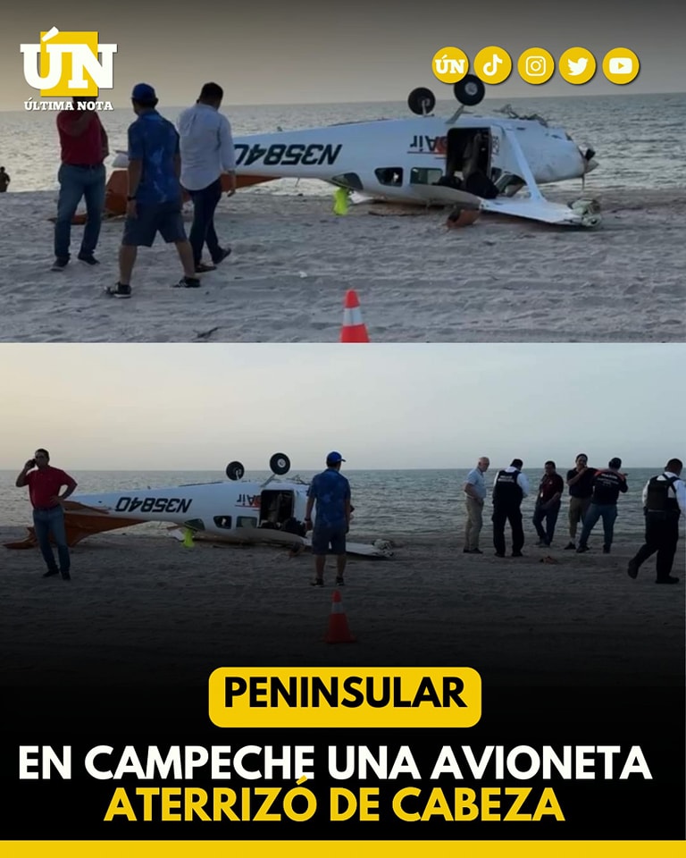 Avioneta sufre accidente en las playas de Ciudad del Carmen, Campeche