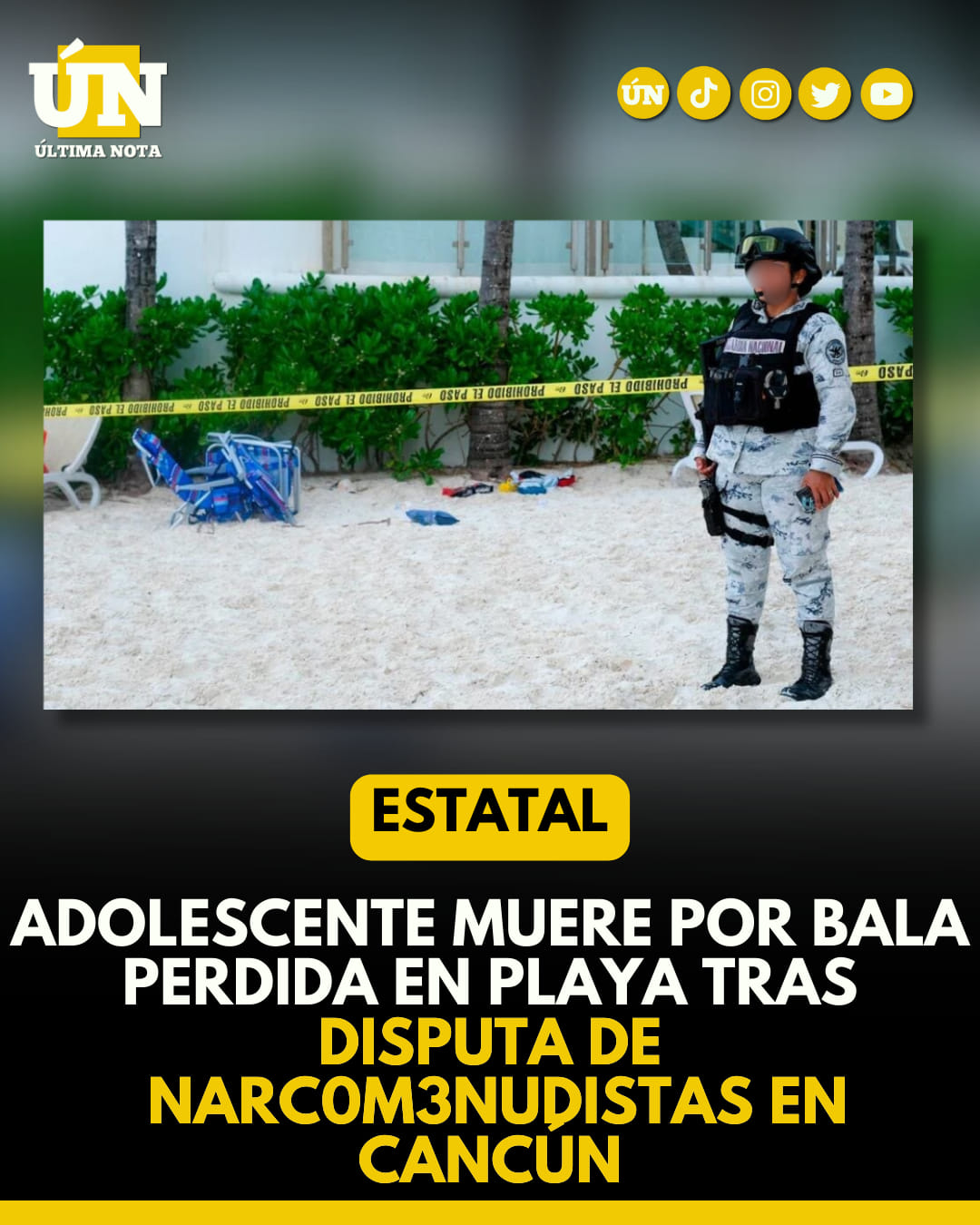 Adolescente mu3re por bala perdida en playa de Cancún tras disputa de narc0menudist4s