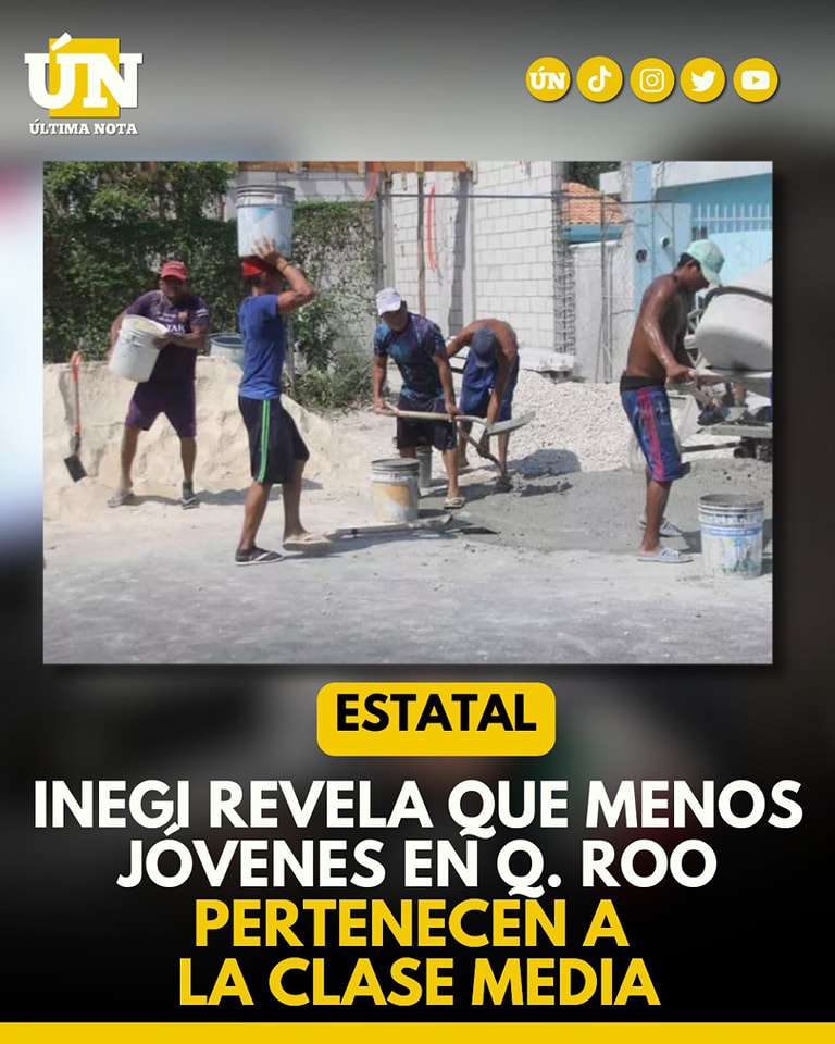INEGI revela que menos jóvenes en Q. Roo pertenecen a la clase media