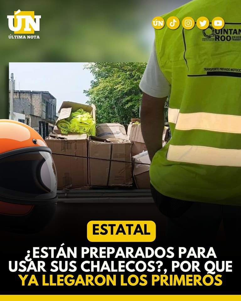 Llegan los primeros chalecos reflectantes obligatorios para motociclistas en Quintana Roo