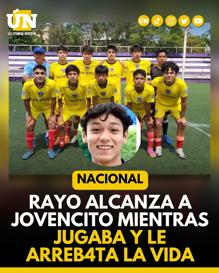 Muere joven futbolista de 16 años tras ser alcanzado por un rayo