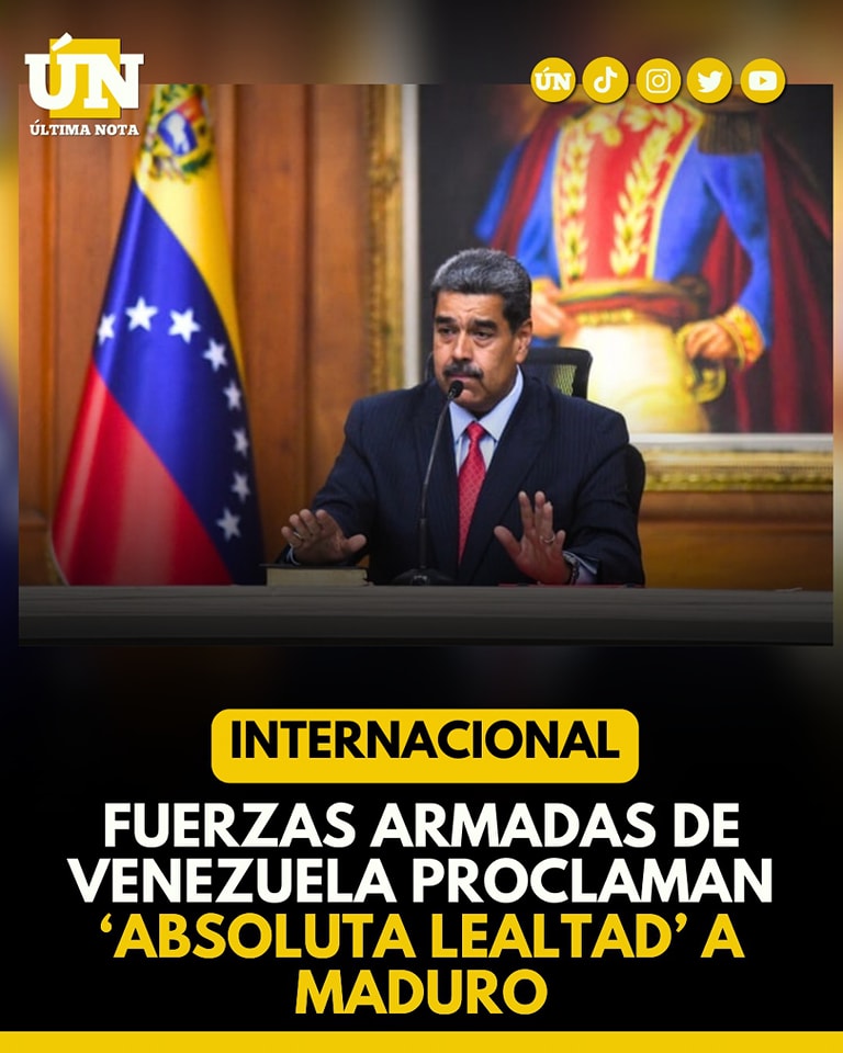 Fuerzas armadas de Venezuela declaran ‘Absoluta Lealtad’ a Maduro en medio de crisis postelectoral