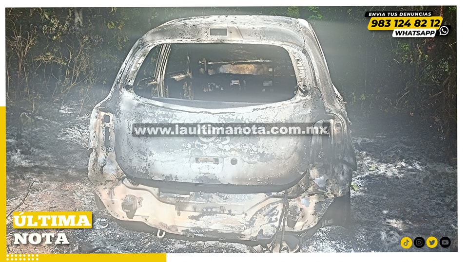 Encuentran taxi completamente calcinado en una brecha rumbo a Tabi en F.C.P.