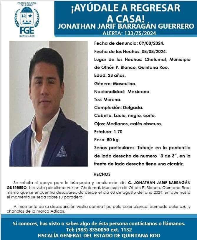 Desaparece en Chetumal hijo del empresario encontrado sin vida