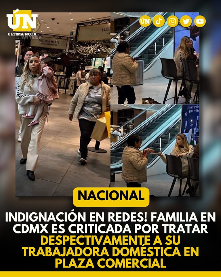¡Indignación en redes! Familia en CDMX es criticada por tratar despectivamente a su trabajadora doméstica en plaza comercial