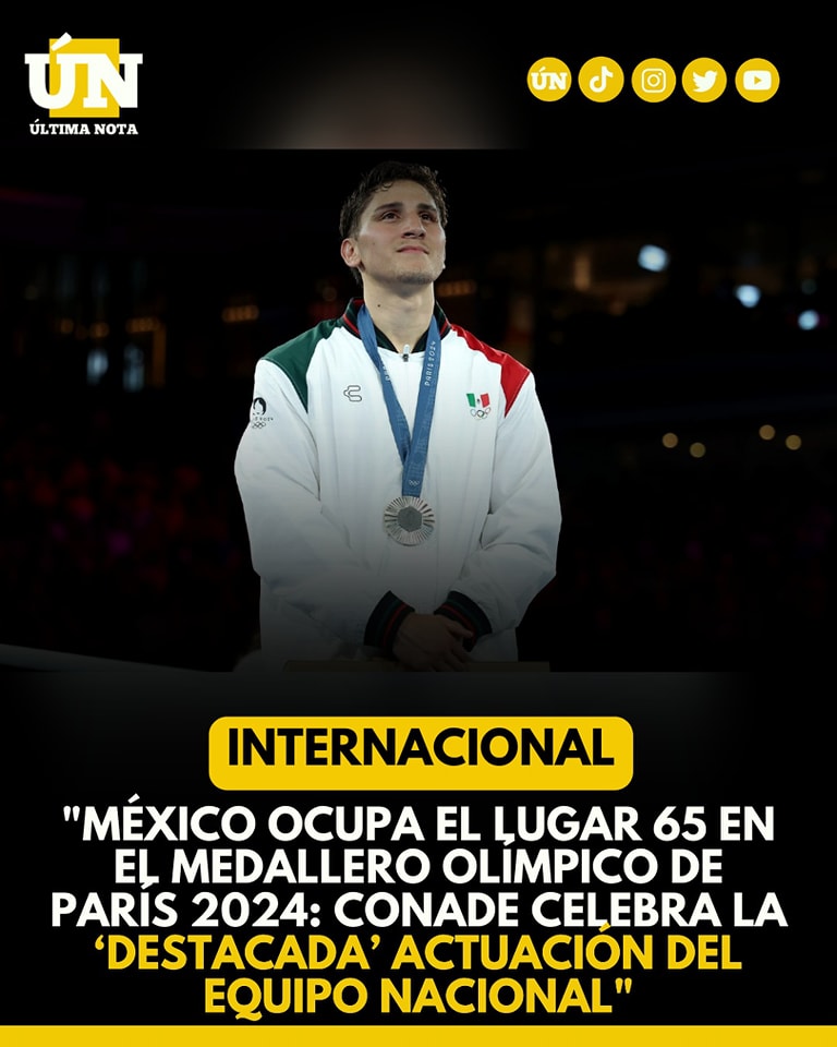 México ocupa el lugar 65 en el medallero Olímpico de París 2024: Conade celebra la ‘destacada’ actuación del equipo nacional