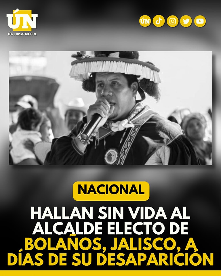 Hallan sin vida al alcalde electo de Bolaños, Jalisco, a días de su desaparición