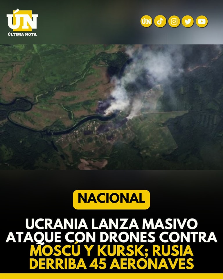 Ucrania lanza masivo ataque con drones contra Moscú y Kursk; Rusia derriba 45 aeronaves