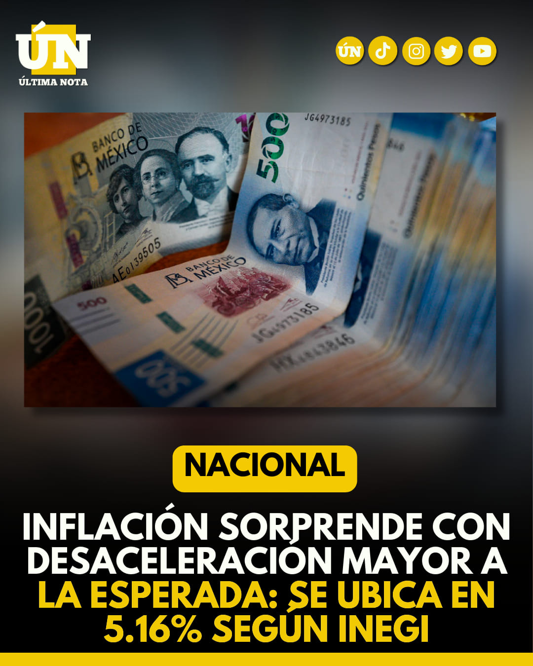 Inflación sorprende con desaceleración mayor a la esperada: Se ubica en 5.16% según INEGI