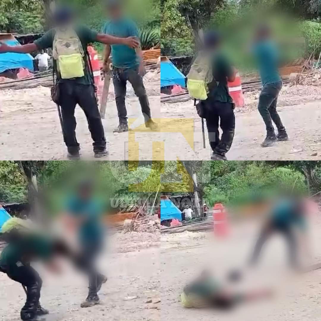 Hombre golpea a mujer y es agredido por trabajadores en las obras del Tren Maya en Quintana Roo