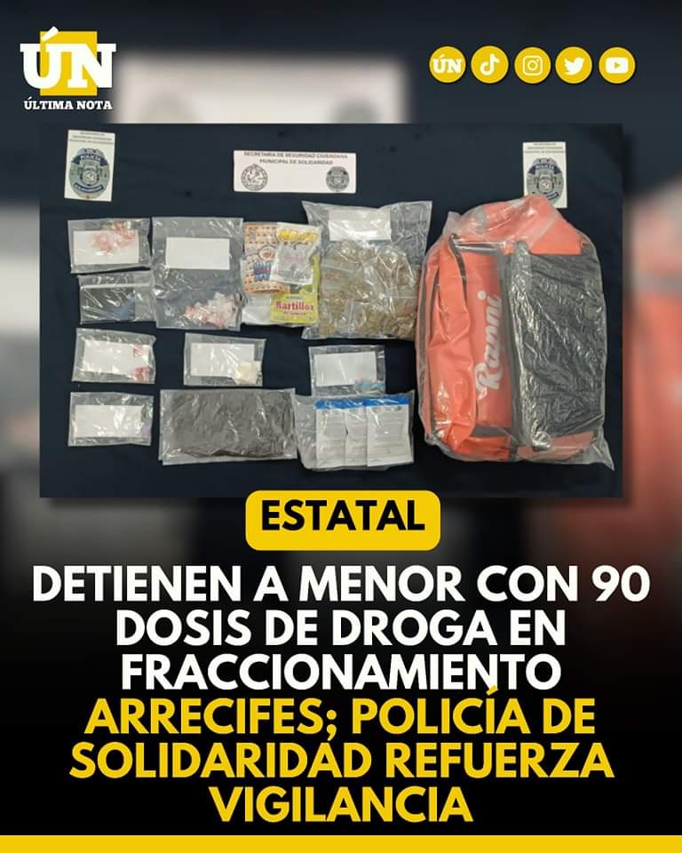 Detienen a menor con 90 dosis de dr0ga en fraccionamiento Arrecifes; Policía de Solidaridad refuerza vigilancia