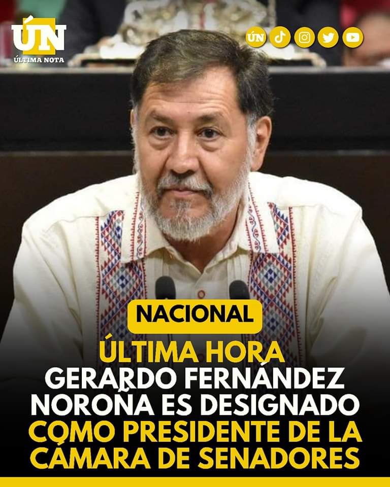 Gerardo Fernández Noroña es el nuevo presidente del SENADO de la República