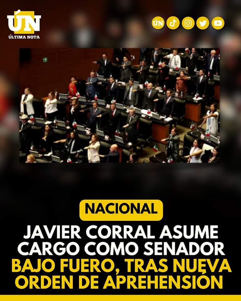 Javier Corral asume cargo como senador bajo fuero, tras nueva orden de aprehensión