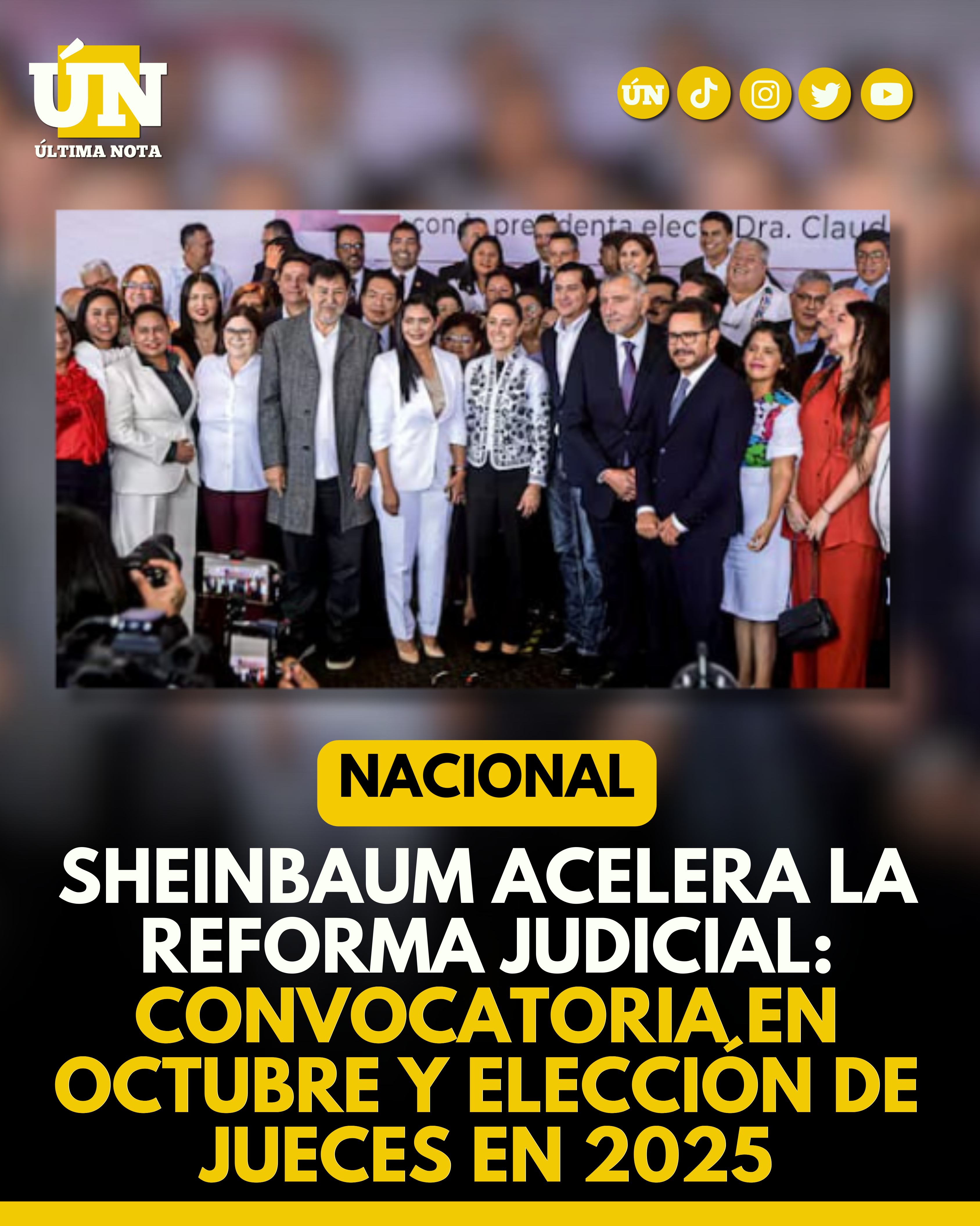 Sheinbaum acelera la reforma judicial: convocatoria en octubre y elección de jueces en 2025