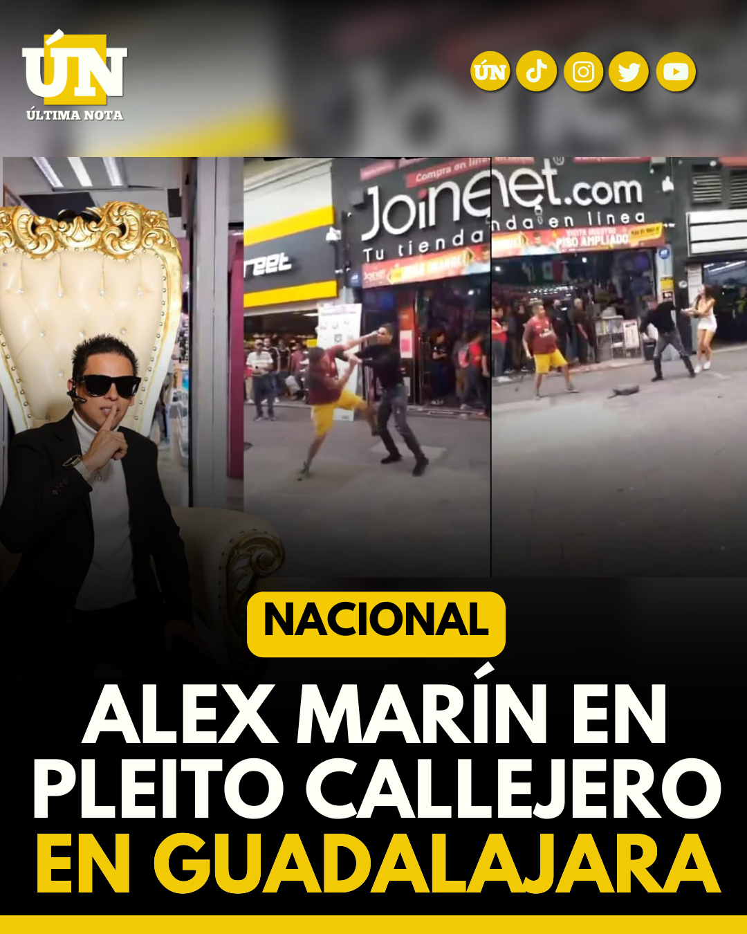 Alex Marín en pleito callejero en #Guadalajara #Polemica