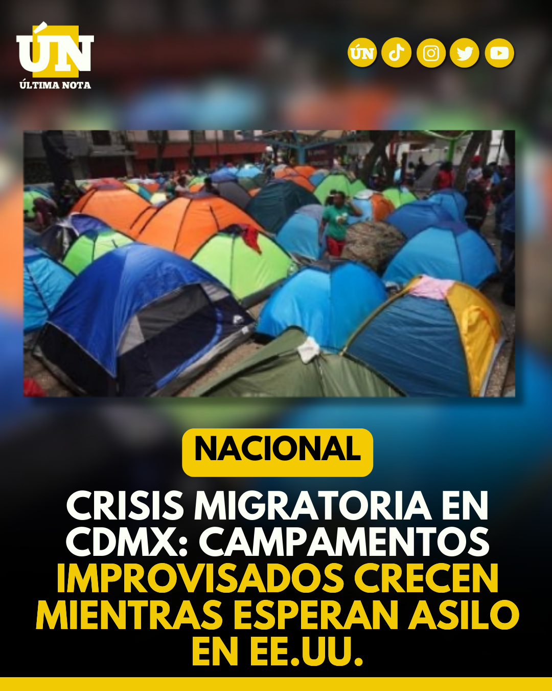 Crisis migratoria en #CDMX: Campamentos improvisados crecen mientras esperan asilo en EE.UU. #Nacional