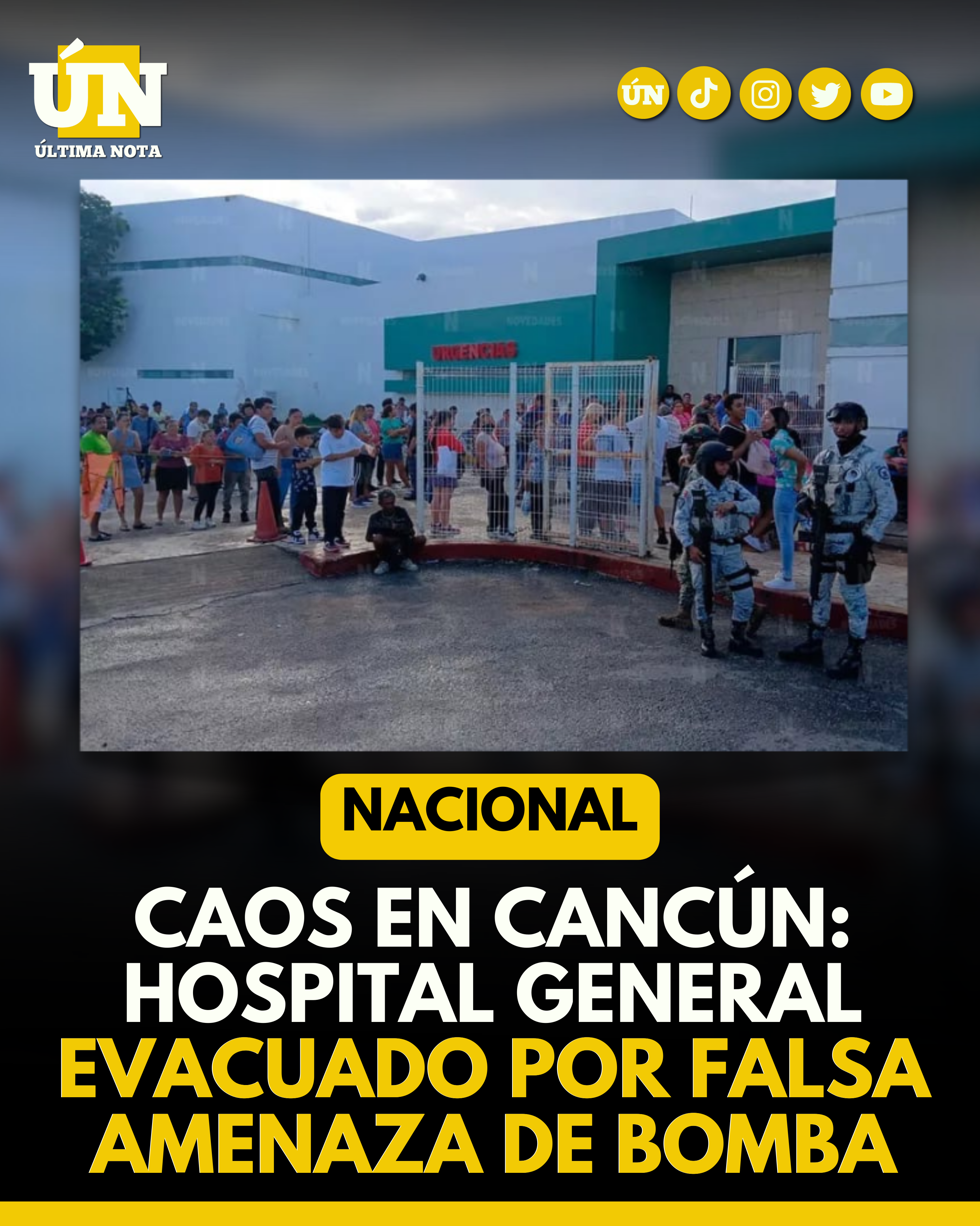 Caos en #Cancún: Hospital general evacuado por falsa amenaza de bomba #Estatal