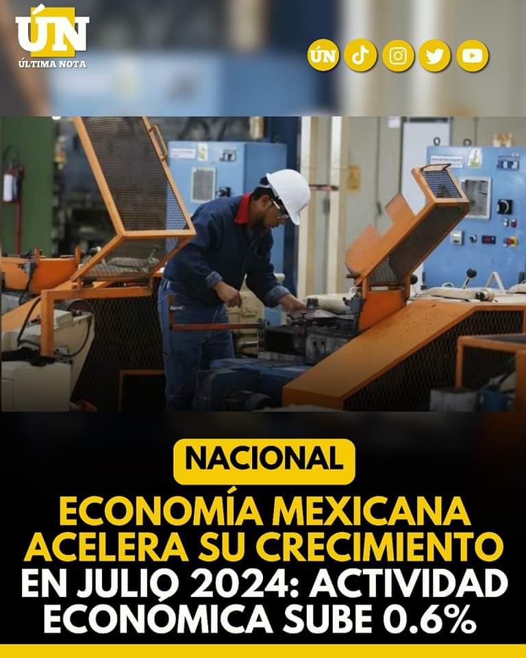 Economía mexicana acelera su crecimiento en Julio 2024: actividad económica sube 0.6%