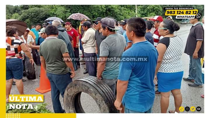 Bloqueo en la carretera Presidente Juárez: Seis comunidades protestan por fallas en la luz eléctrica