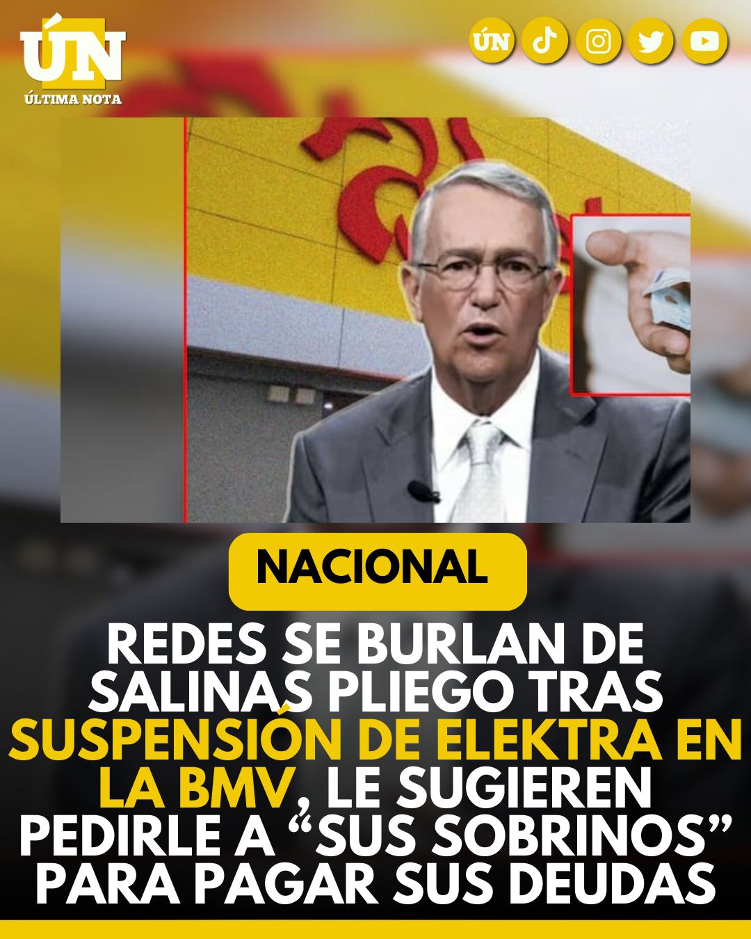 “Redes sociales se burl4n de Salinas Pliego tras suspensión de Elektra en la Bolsa Mexicana de Valores”