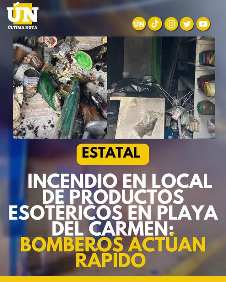 Incendio en local de productos es0téricos en Playa del Carmen: bomberos actúan rápido