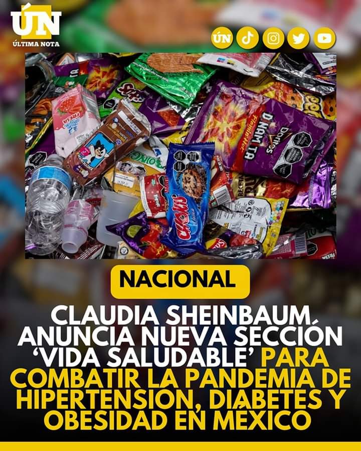 Claudia Sheinbaum anuncia nueva sección ‘Vida saludable’ para combatir la pandemia de hipertensión, diabetes y obesidad en México