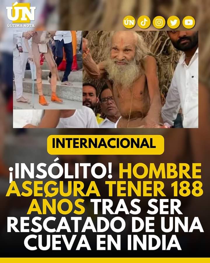 ¡Insólito! Hombre asegura tener 188 años tras ser rescatado de una cueva en India