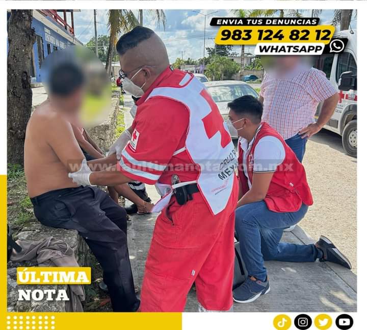 Acaban con lesiones par de motociclistas tras choque