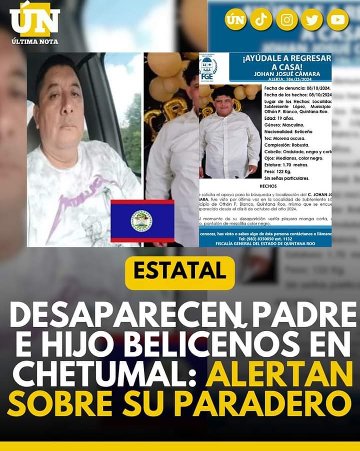 Desaparecen padre e hijo beliceños en Chetumal: Alertan sobre su paradero