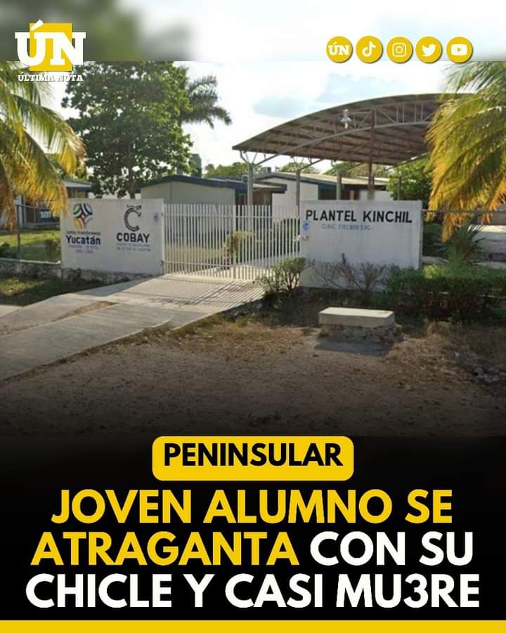 Estudiante del COBAY Kinchil se atraganta con un chicle y es trasladado al IMSS