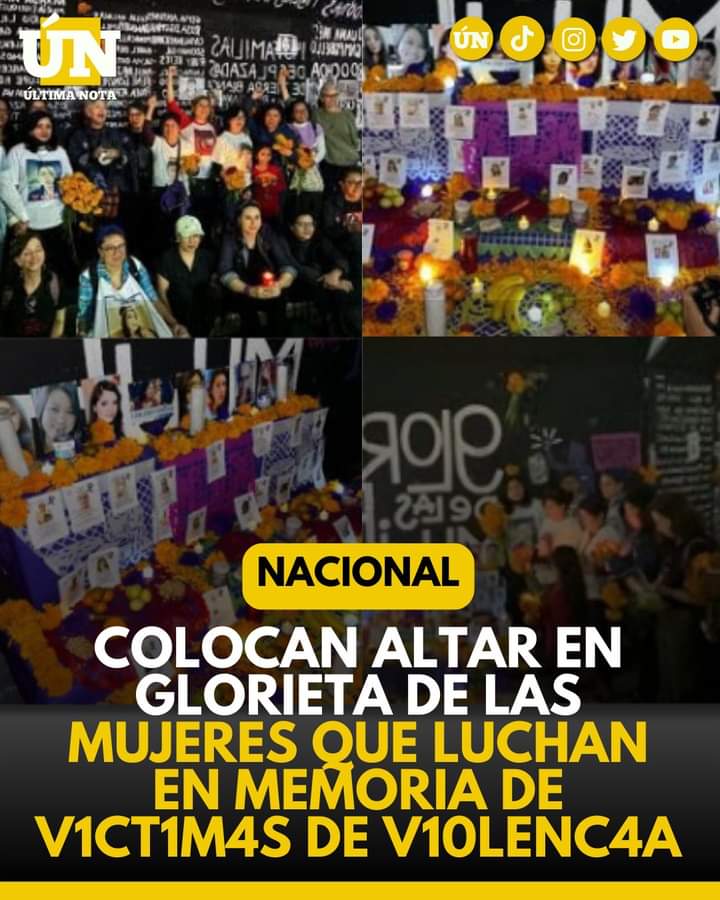 Colocan altar en la Glorieta de las Mujeres que Luchan en memoria de víct1m4s de vi*l3ncia y cáncer
