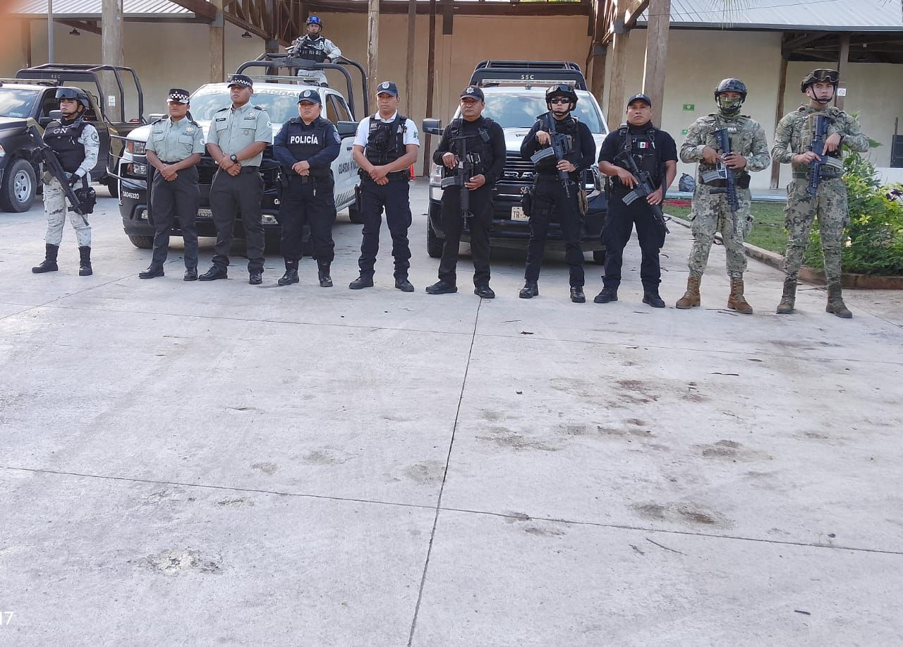 Fuerzas federales, estatales y municipales refuerzan operativos en Felipe Carrillo Puerto