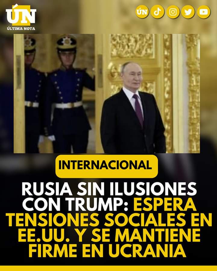 Rusia sin ilusiones con Trump: Espera tensiones sociales en EE.UU. y se mantiene firme en ucrania