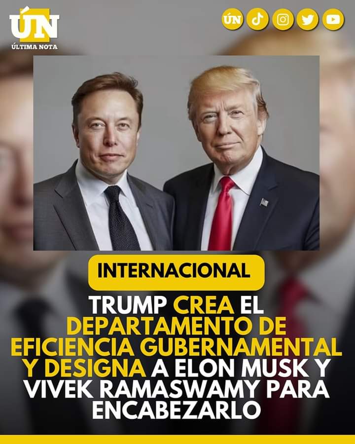 Trump Crea el Departamento de Eficiencia Gubernamental y Designa a Elon Musk y Vivek Ramaswamy para Encabezarlo