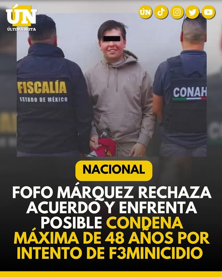 Fofo Márquez rechaza acuerdo y enfrenta posible condena máxima de 48 años por intento de feminicidi0