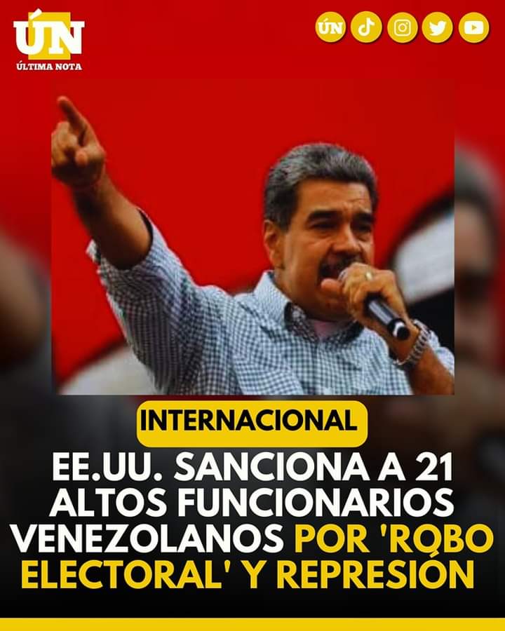 EE.UU. sanciona a 21 altos funcionarios venezolanos por ‘robo electoral’ y represión