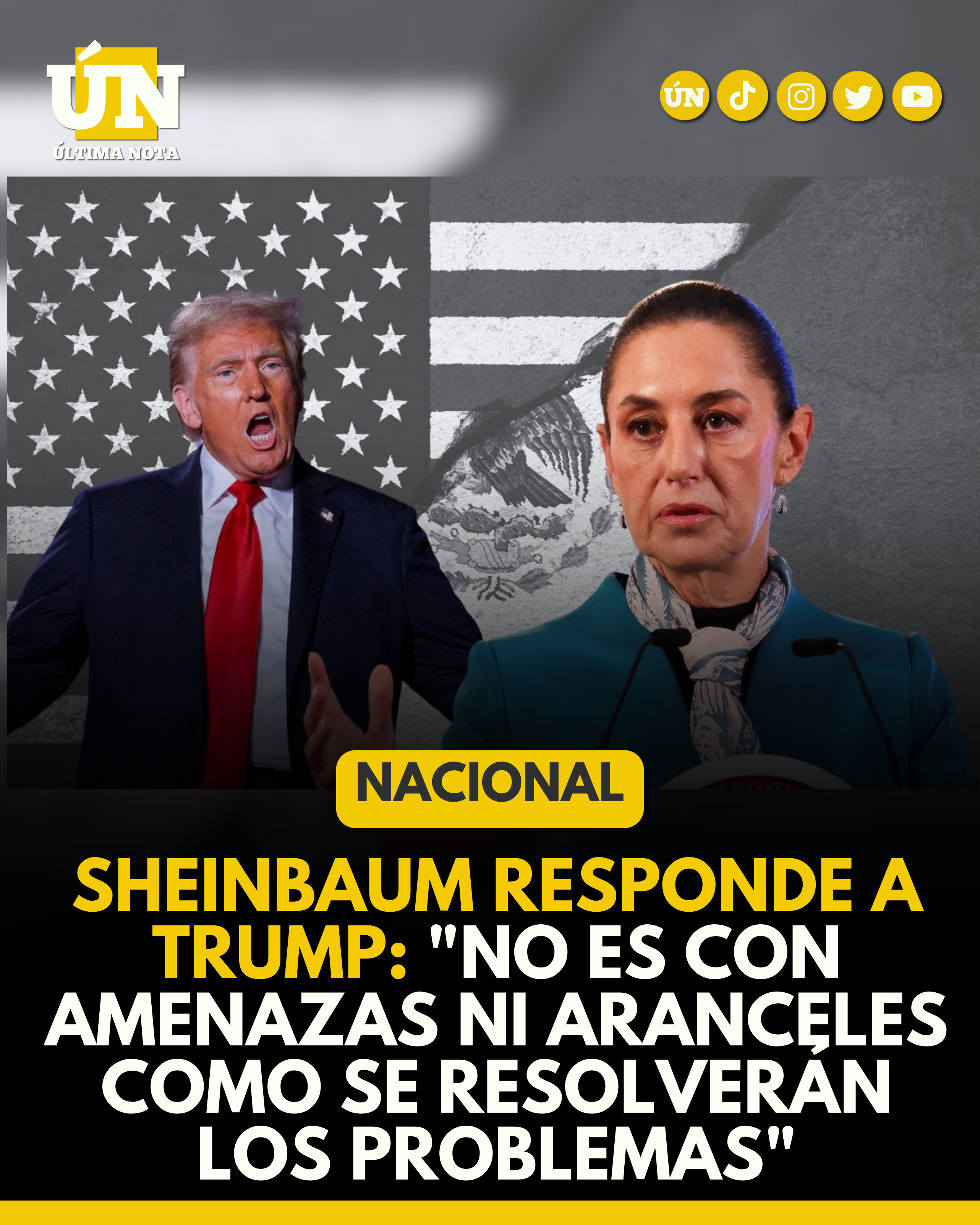 Sheinbaum responde a Trump: “No es con amenazas ni aranceles como se resolverán los problemas”