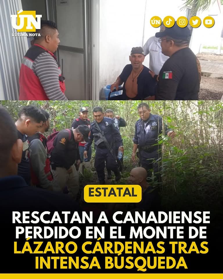 Rescatan a canadiense perdido en el monte de Lázaro Cárdenas tras intensa búsqueda