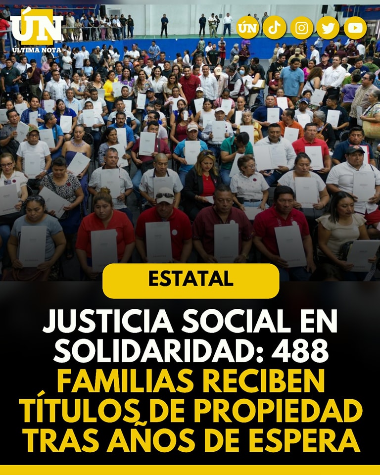 Justicia social en Solidaridad: 488 familias reciben títulos de propiedad tras años de espera.