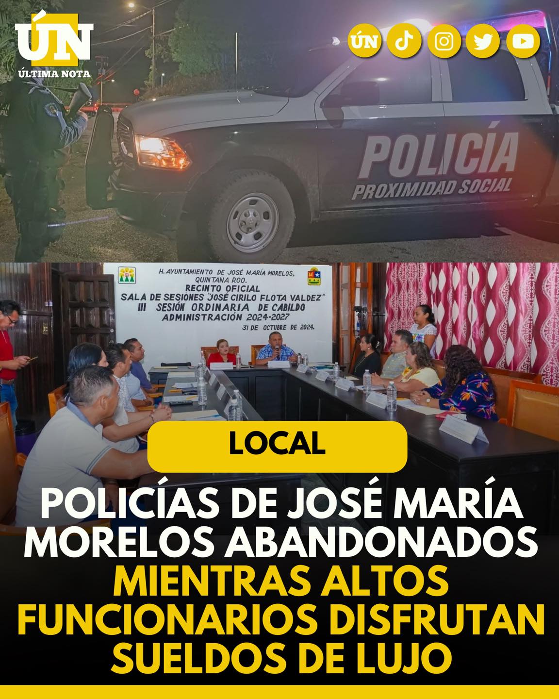 Policías de JoséMaríaMorelos abandonados mientras altos funcionarios disfrutan sueldos de lujo