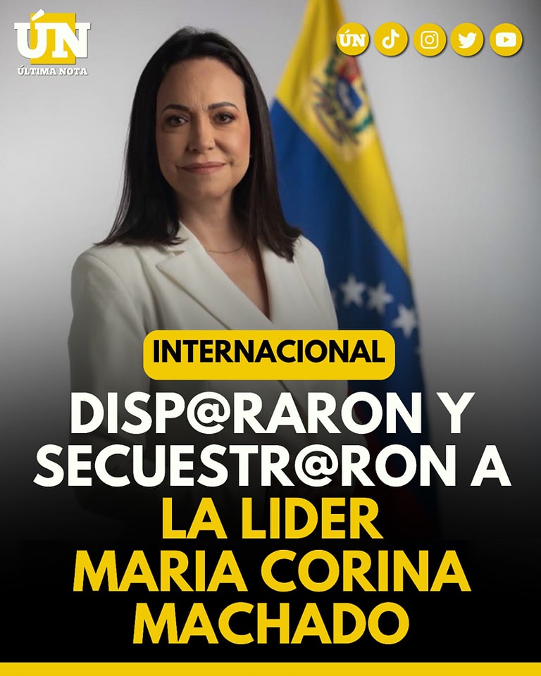 Última Hora venezuela 𝗠𝗔𝗥𝗜́𝗔 𝗖𝗢𝗥𝗜𝗡𝗔 𝗠𝗔𝗖𝗛𝗔𝗗𝗢, 𝗟𝗜́𝗗𝗘𝗥 𝗢𝗣𝗢𝗦𝗜𝗧𝗢𝗥𝗔 𝗟𝗘 𝗗I𝗦𝗣A𝗥𝗔𝗥O𝗡 𝗛𝗔𝗖𝗘 𝗣𝗢𝗖𝗢𝗦 𝗠𝗜𝗡𝗨𝗧𝗢𝗦 𝗬 𝗙𝗨𝗘 𝗩𝗜O𝗟E𝗡𝗧𝗔𝗠E𝗡𝗧𝗘 𝗥E𝗧𝗘𝗡𝗜𝗗𝗔 𝗣𝗢𝗥 𝗘𝗟 𝗥𝗘́𝗚𝗜𝗠𝗘𝗡 𝗗𝗘 𝗠𝗔𝗗𝗨𝗥𝗢 𝗘𝗡 𝗩𝗘𝗡𝗘𝗭𝗨𝗘𝗟𝗔.