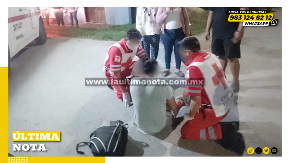 Derrapa motociclista al evitar choque