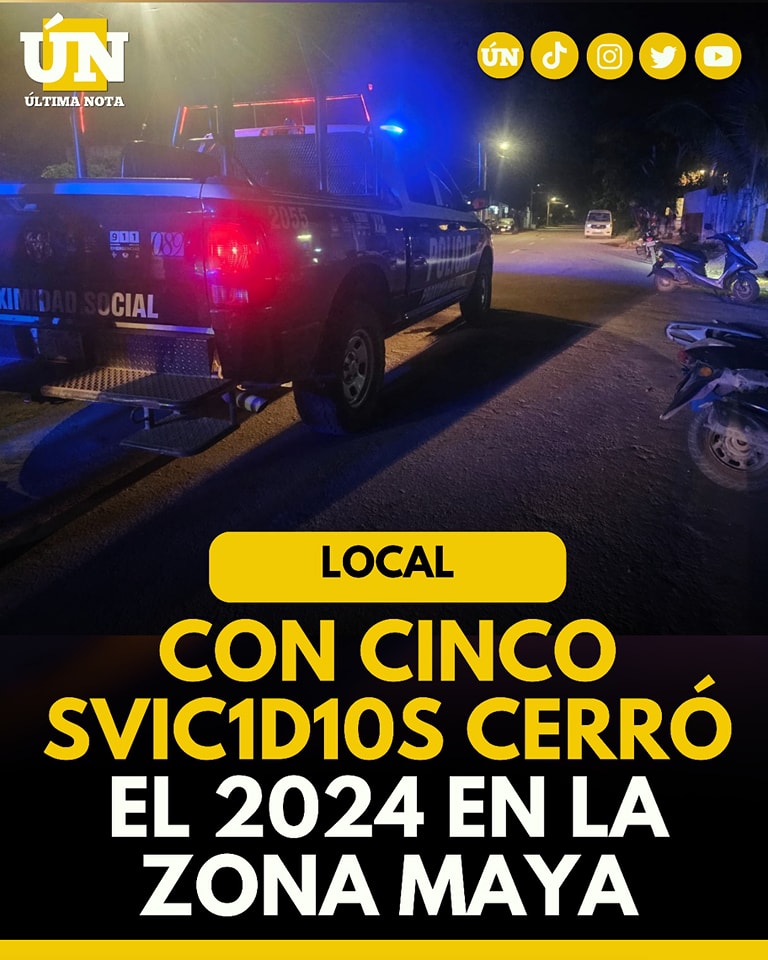 Con cinco suicidios cerró el 2024 en la zona maya