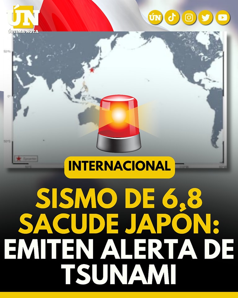 Sismo de 6.8 sacude Japón: emiten alerta de tsunami