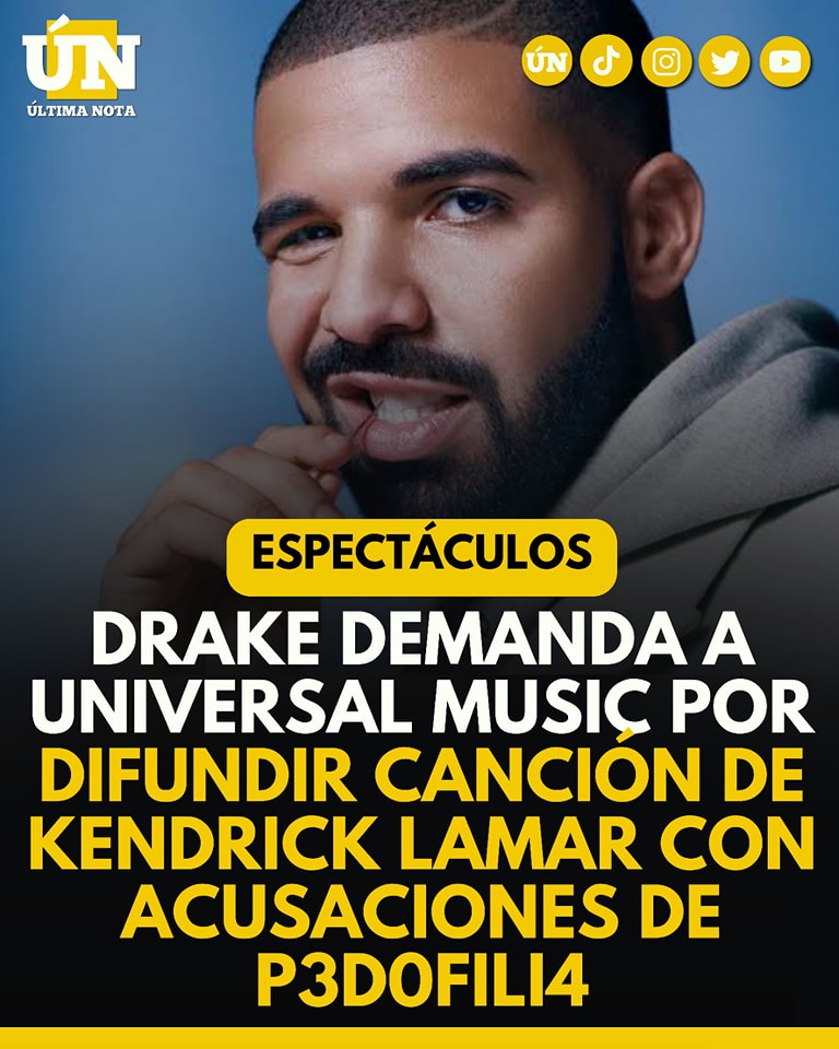 Drake demanda a Universal Music por difundir canción de Kendrick Lamar con acusaciones de pedofilio