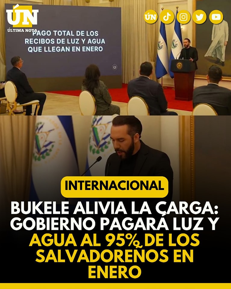 Bukele alivia la carga: Gobierno pagará luz y agua al 95% de los salvadoreños en enero