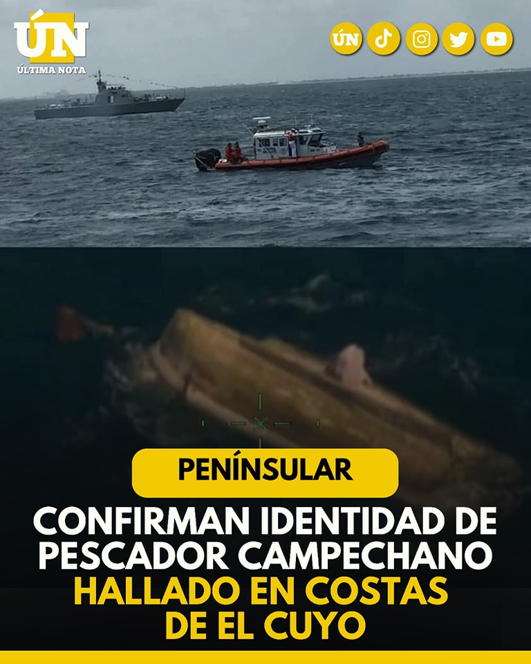 Confirman identidad de pescador campechano hallado en costas de El Cuyo
