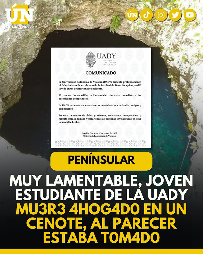 Trágico Accidente | Estudiante de la UADY pierde la vida en un cenote