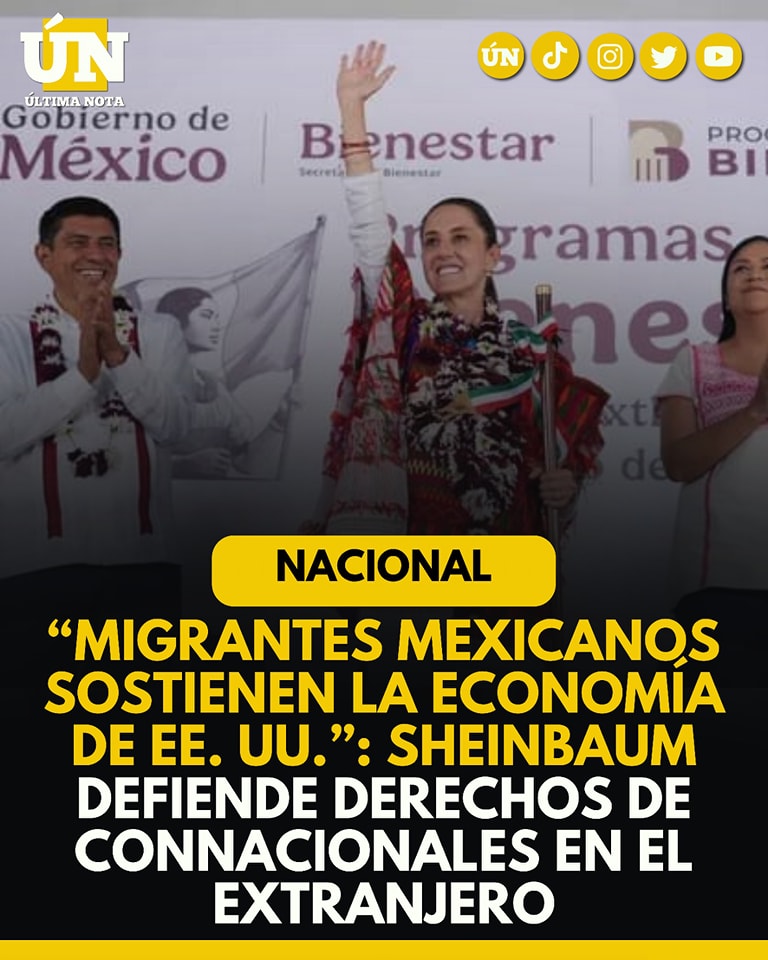 Migrantes mexicanos sostienen la economía de EE. UU. : Sheinbaum defiende derechos de connacionales en el extranjero
